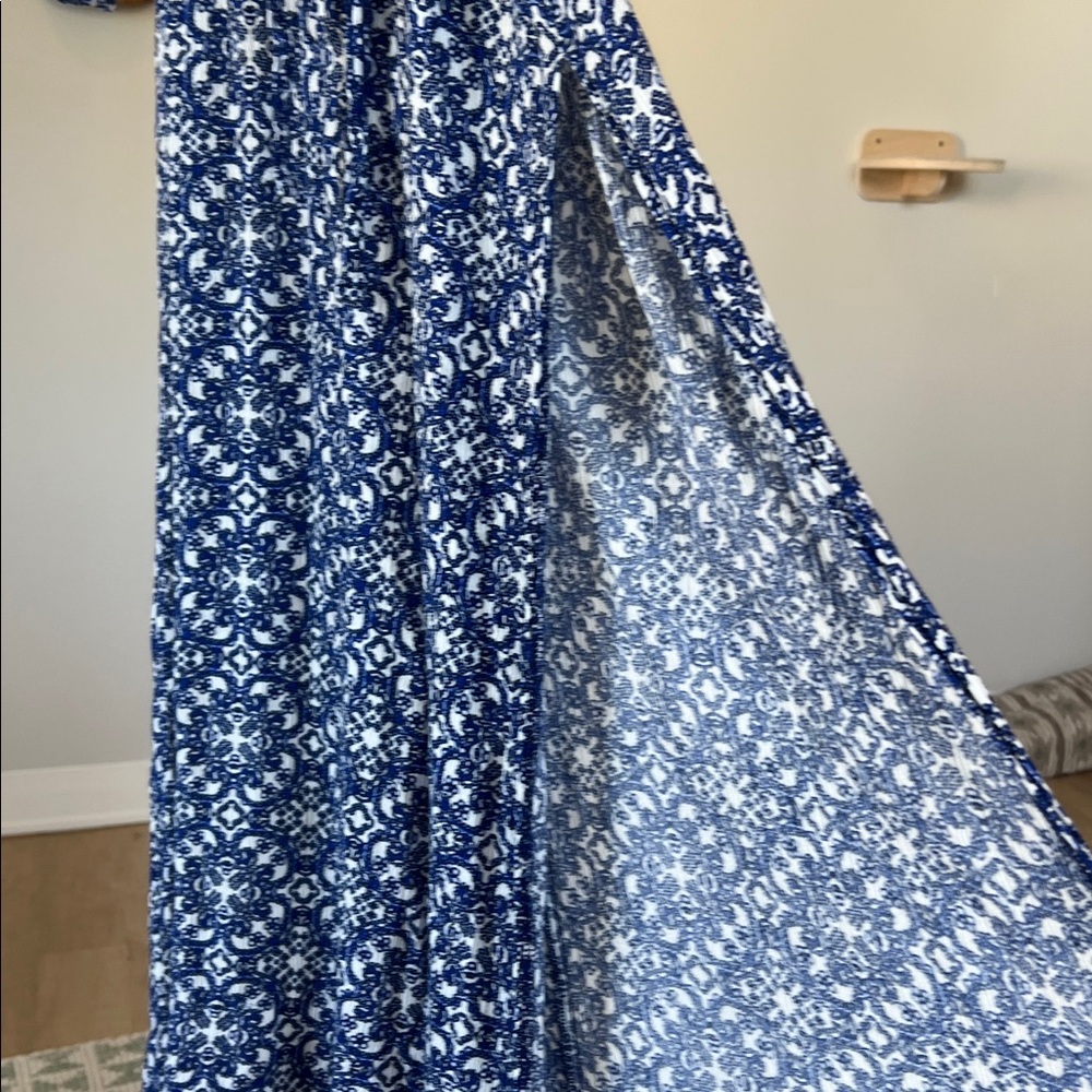 Lulu's Women's Mandala Daydream Blue Print Maxi Dress - Size L - Picture 6 of 11